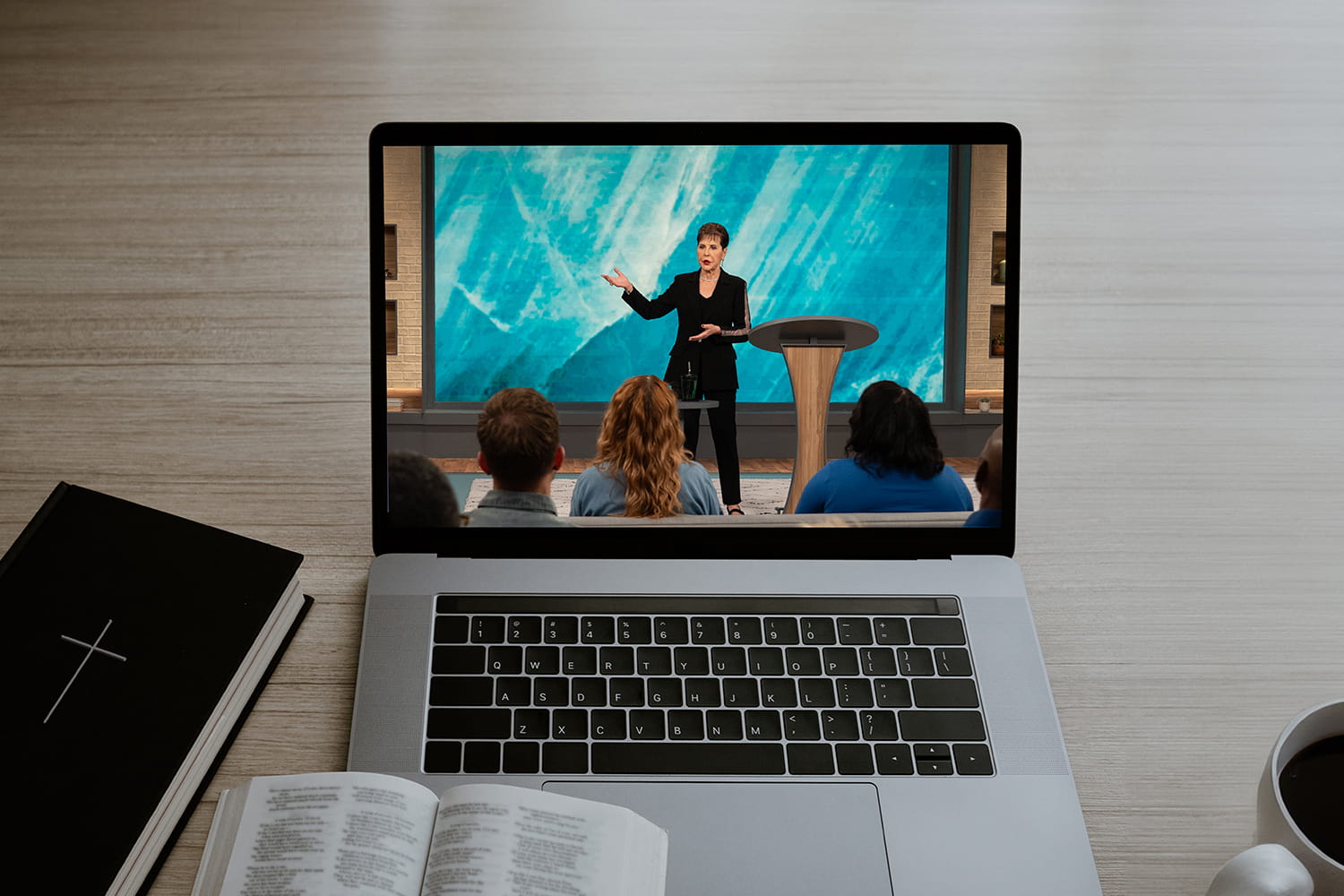 Joyce Meyer on a computer screen