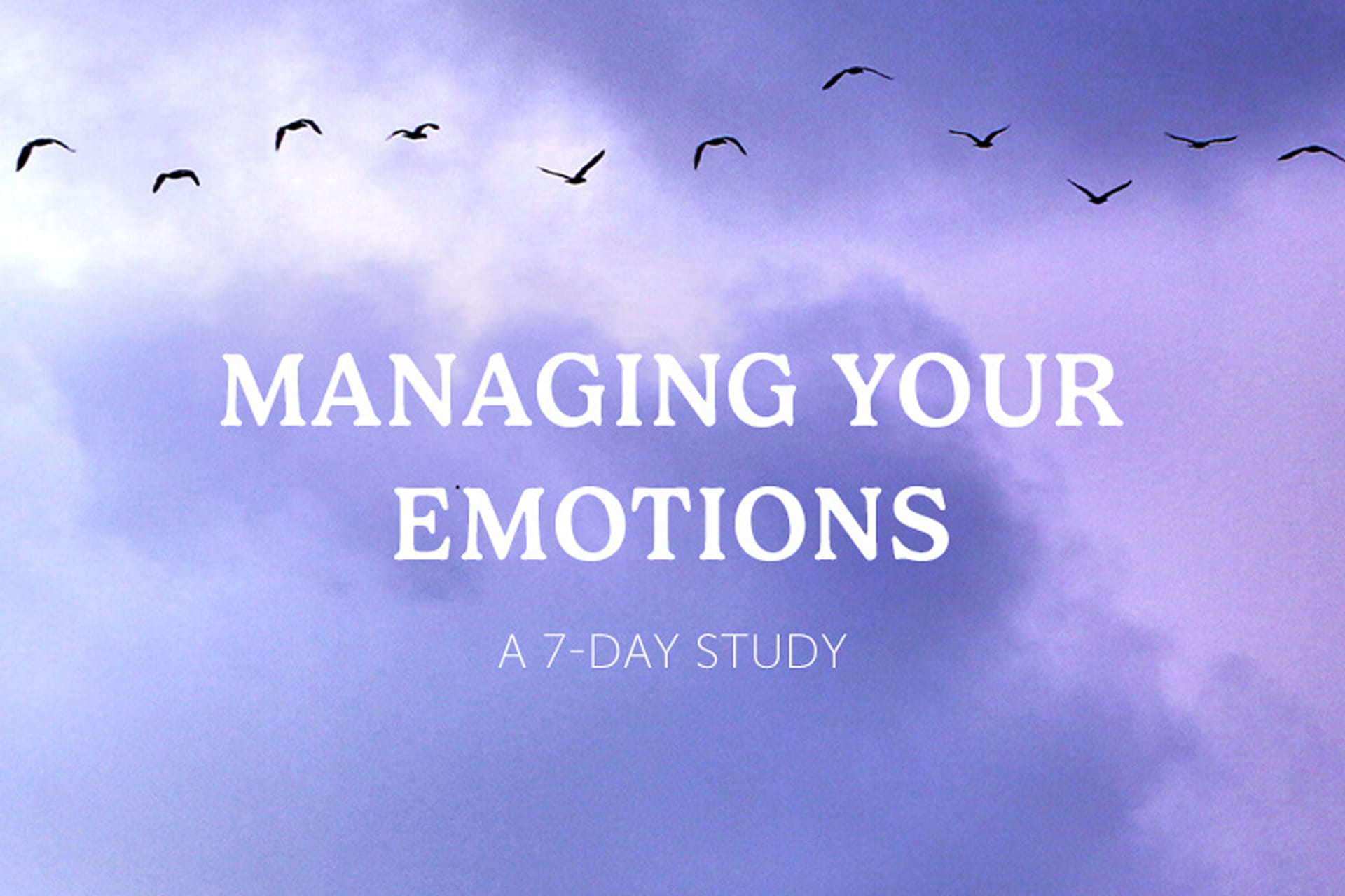 Managing Your Emotions - Bible Study