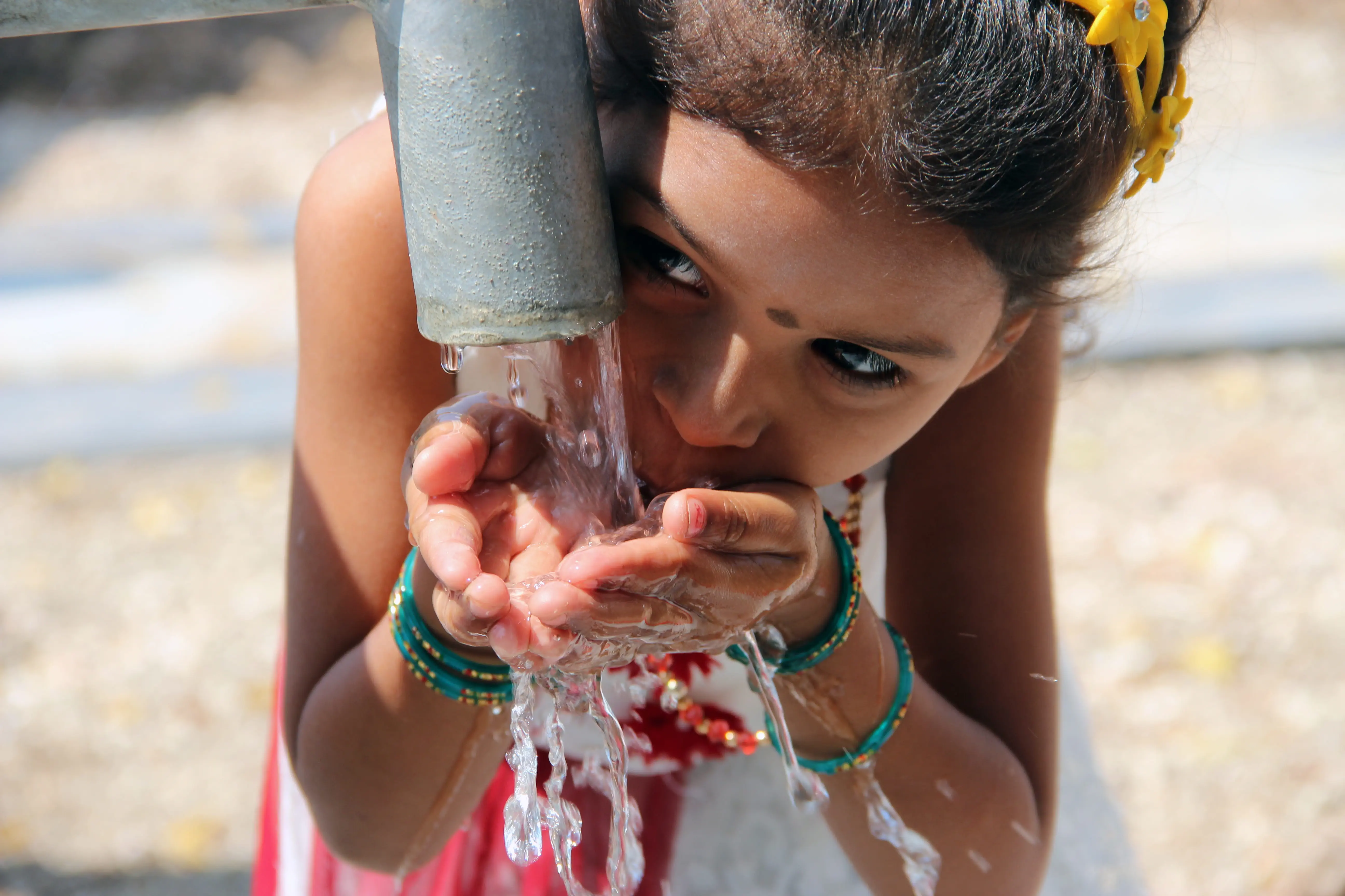 Girl drinking water